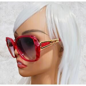 Sunglasses Women Red & Gold Piraso Sunglasses